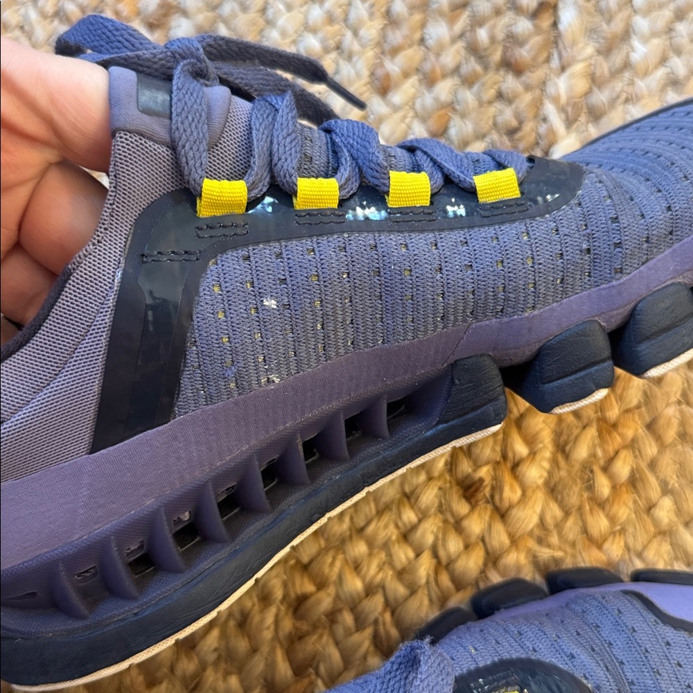 Adidas by Stella McCartney Purple and Black Sneakers with Yellow Accents - Picture 10 of 11